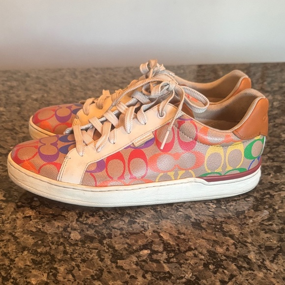 Coach Clip Colorful Logo Pattern Sneakers 10 - Picture 6 of 15